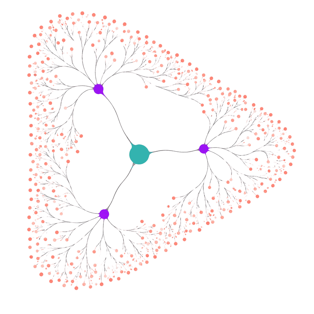 A network of creators branching outward